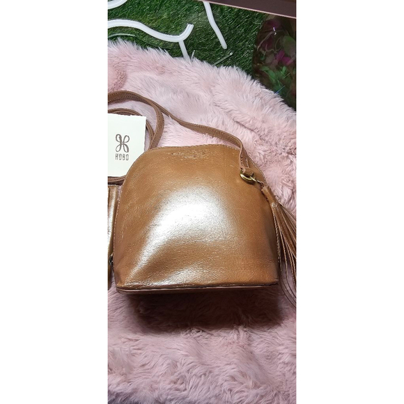 NWOT Nash Calfskin Leather Crossbody Bag & Wallet - Metallic Pink Gold - Picture 4 of 11